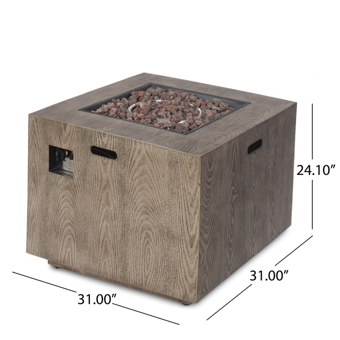 Outdoor Patio Gas Burning Fire Pit Table 50,000 Btu, Square