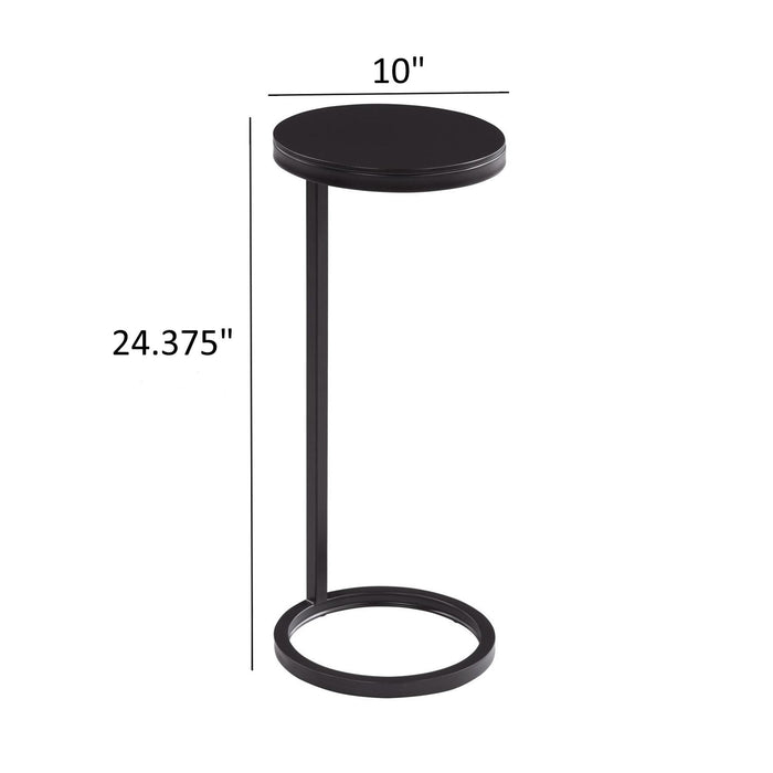 Yancey - Round Metal Accent Table - Antique Bronze