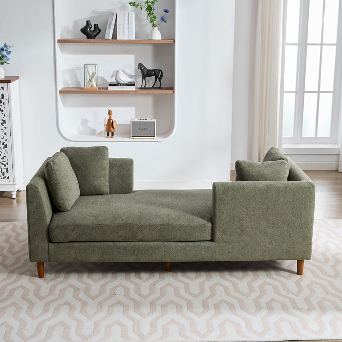 Wide Modern Double Sided Upholstered Chaise Lounge