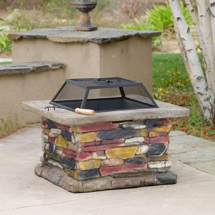 Outdoor Wood Bruning Magnesium Oxide Fire Pit With Lid