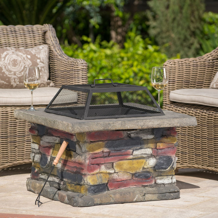 Outdoor Wood Bruning Magnesium Oxide Fire Pit With Lid