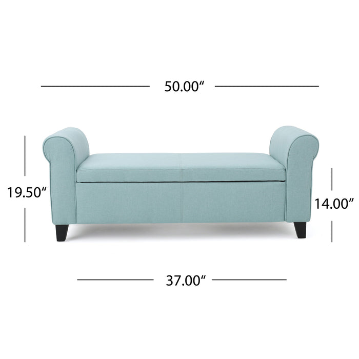 Hayes - Armed Storage Bench With Rolled Arms And Button Tufting