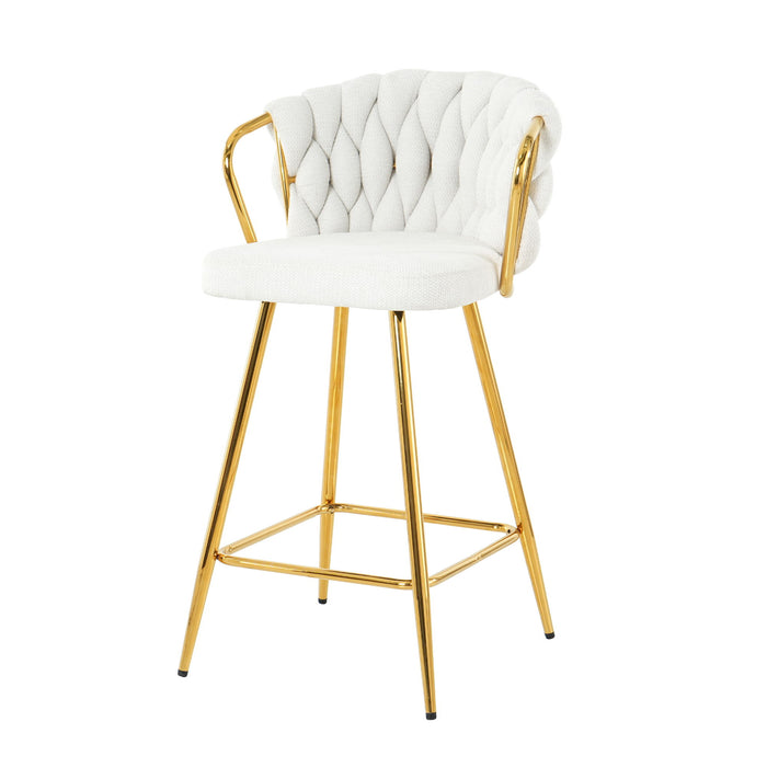 Modern Design High Stool With Plated Legs (Set of 2)