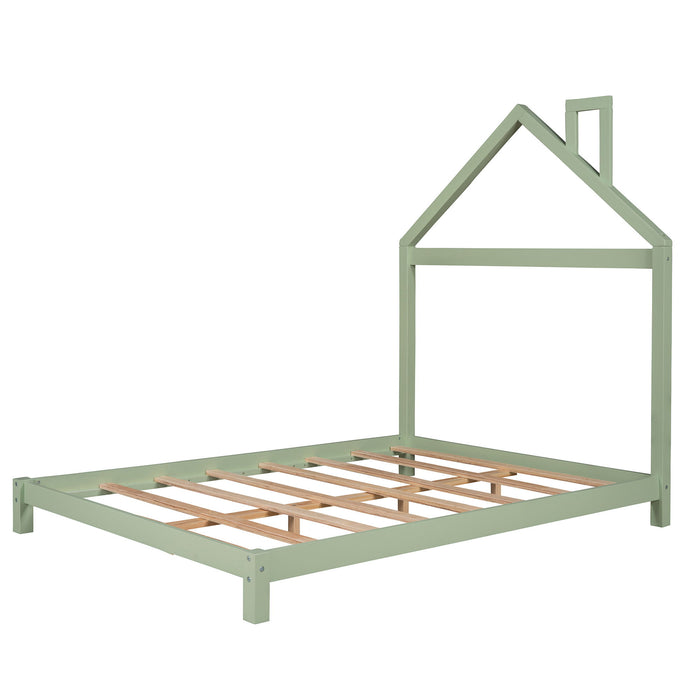 Platform Bed With House Shaped Headboard