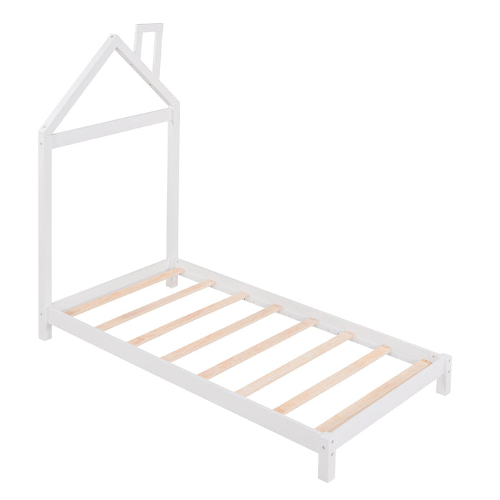 Platform Bed With House Shaped Headboard