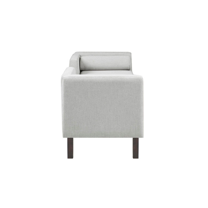 Upholstered Accent Bench With Open Back - Gray