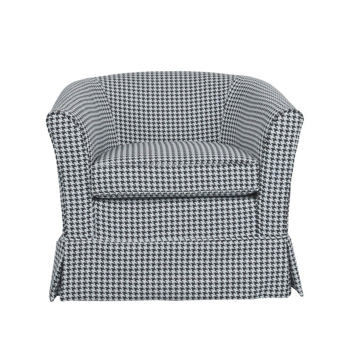 Zeniqua - Upholstered Velvet Swivel Chair With Loose Cover