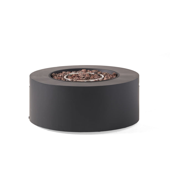 Round Iron Fire Pit With 40,000 Btu