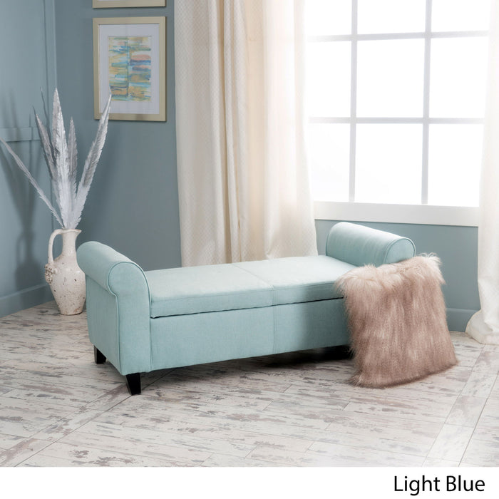 Hayes - Armed Storage Bench With Rolled Arms And Button Tufting