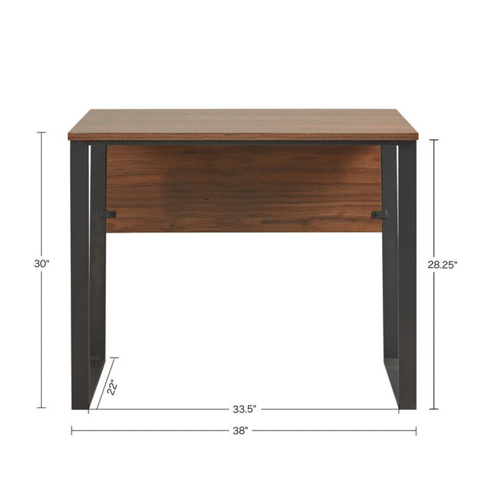 Computer Desk With Metal Legs - Dark Coffee