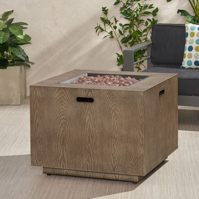 Outdoor Patio Gas Burning Fire Pit Table 50,000 Btu, Square