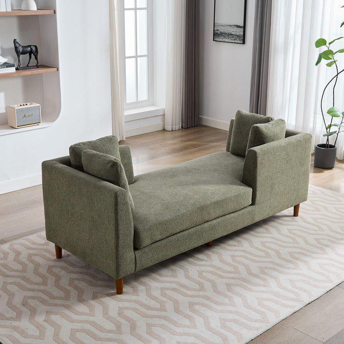 Wide Modern Double Sided Upholstered Chaise Lounge