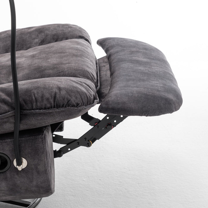 Modern Swivel Gliding Recliner Chair With Rocking Function And Phone Holder, Large Comfortable