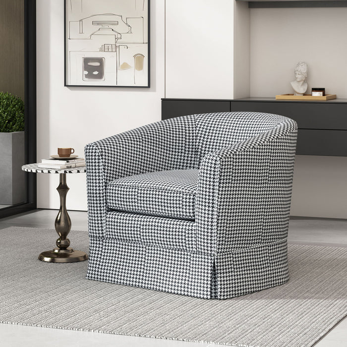 Zeniqua - Upholstered Velvet Swivel Chair With Loose Cover
