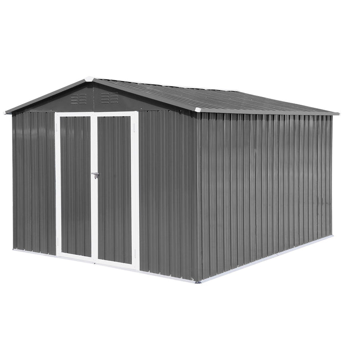 10' x 8' Garden Sheds Outdoor Storage Sheds - Gray