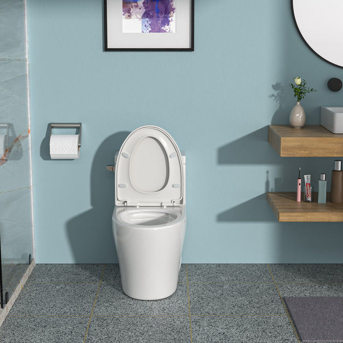 1 Piece Toilet With Soft Closing Seat - White