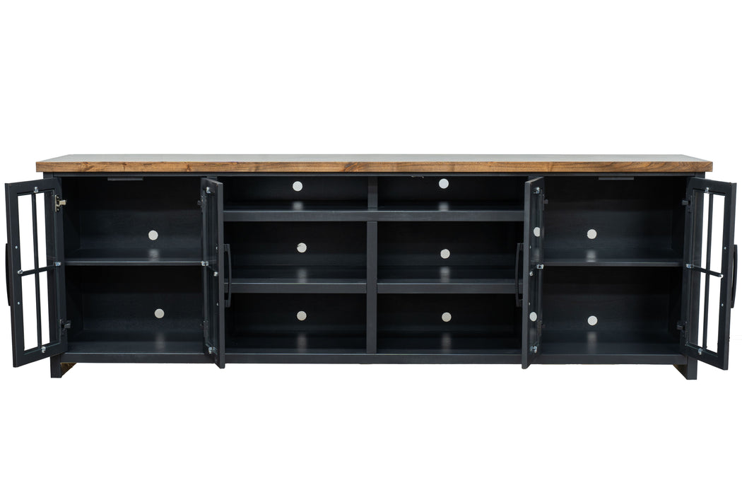 Essex - TV Stand Console For TVs Up To 100" - Black, Whiskey