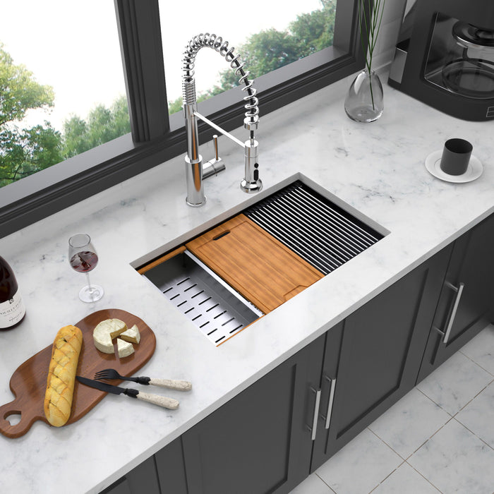 Workstation Kitchen Sink,Single Bowl Undermount