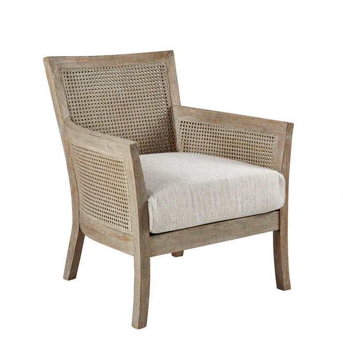 Cane Armchair With High Density Foam - Cream / Natural