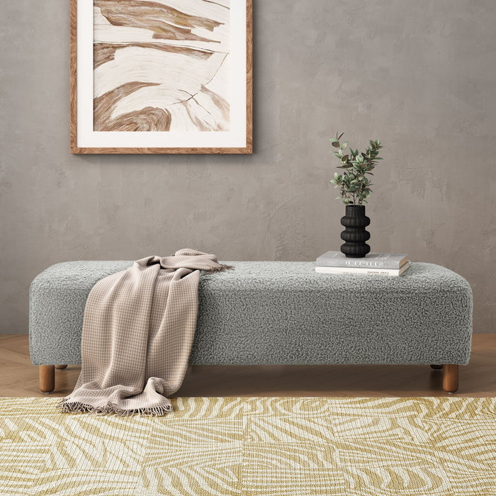 Contemporary Ottoman With Foam Cushion And Durable Upholstery
