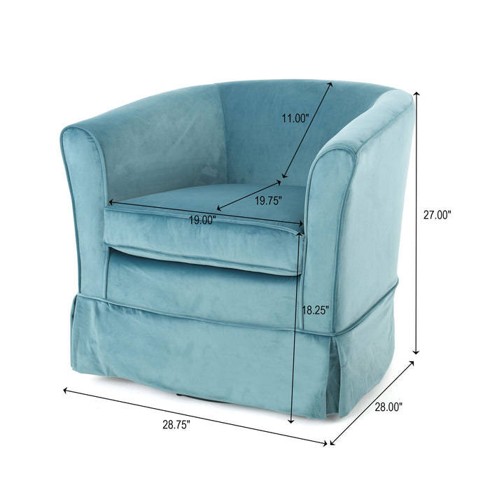 Zeniqua - Upholstered Velvet Swivel Chair With Loose Cover