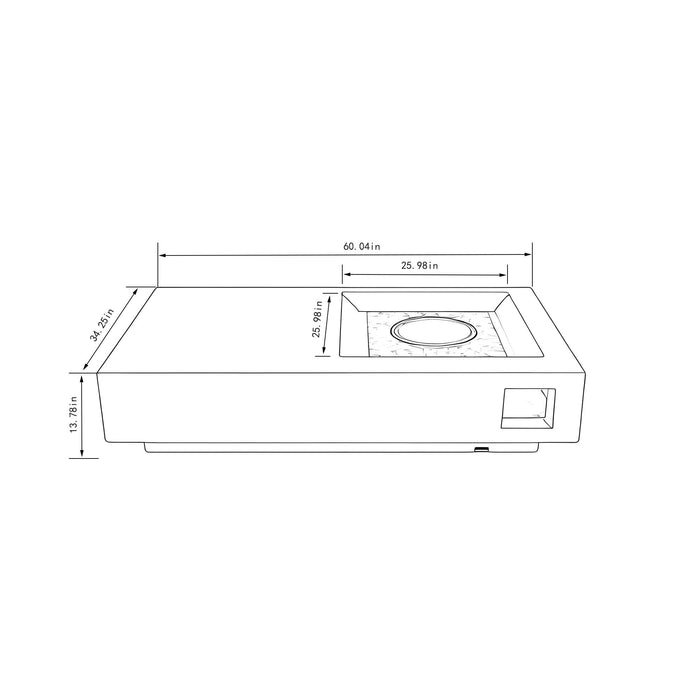 Propane Gas Fire Pit Table, 50000 Btu Rectangular Concrete Fire Pit For Outside Patio Deck Garden Backyard - Light Gray