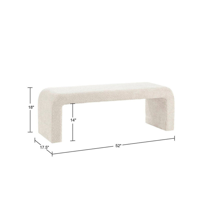 Modern Contemporary Boucle Waterfall Bench
