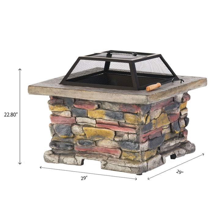 Outdoor Wood Bruning Magnesium Oxide Fire Pit With Lid