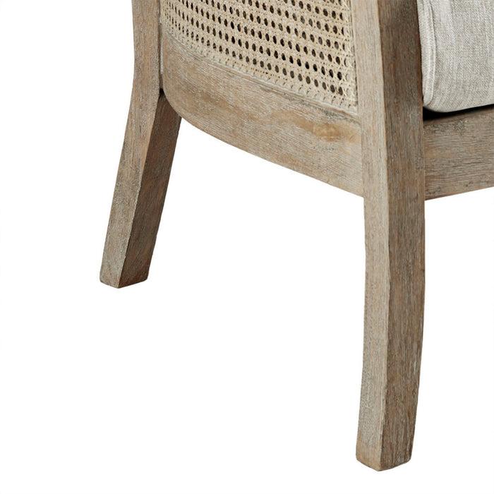 Cane Armchair With High Density Foam - Cream / Natural