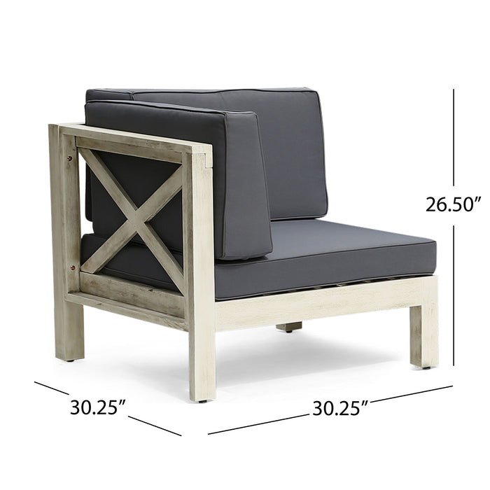 Brava - X Back 2 Seater Sectional Loveseat With Coffee Table