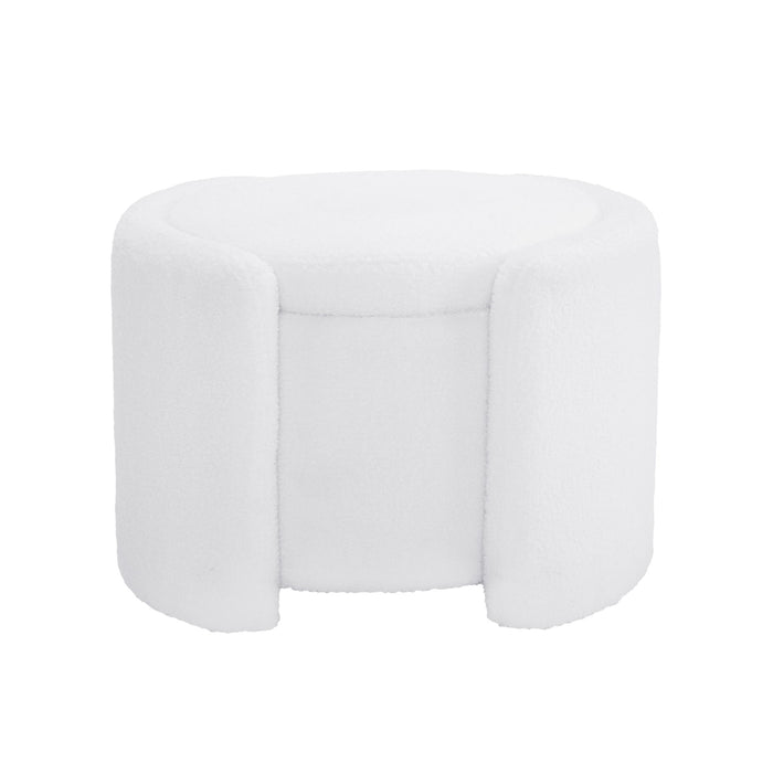 Cozy Boucle Storage Ottoman, Stylish Comfort With Hidden Storage
